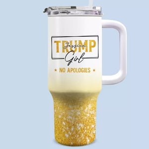 Trump Girl Votes For Trump - US Election 40 Oz Stainless Steel Tumbler With Handle - Gift For Best Friends, BFF, Sisters