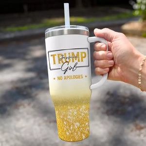 Trump Girl Votes For Trump - US Election 40 Oz Stainless Steel Tumbler With Handle - Gift For Best Friends, BFF, Sisters