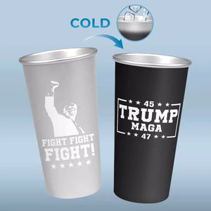 Fight Fight Fight, Trump MAGA 45 47 - US Election Aluminum Changing Color Cup