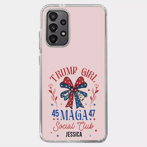 Trump Girl, MAGA 2024 - US Election Clear Phone Case - Gift For Best Friends, BFF, Sisters