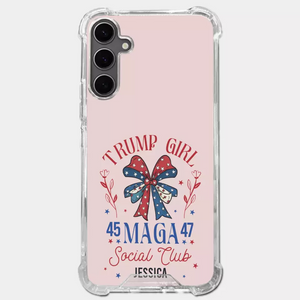 Trump Girl, MAGA 2024 - US Election Clear Phone Case - Gift For Best Friends, BFF, Sisters