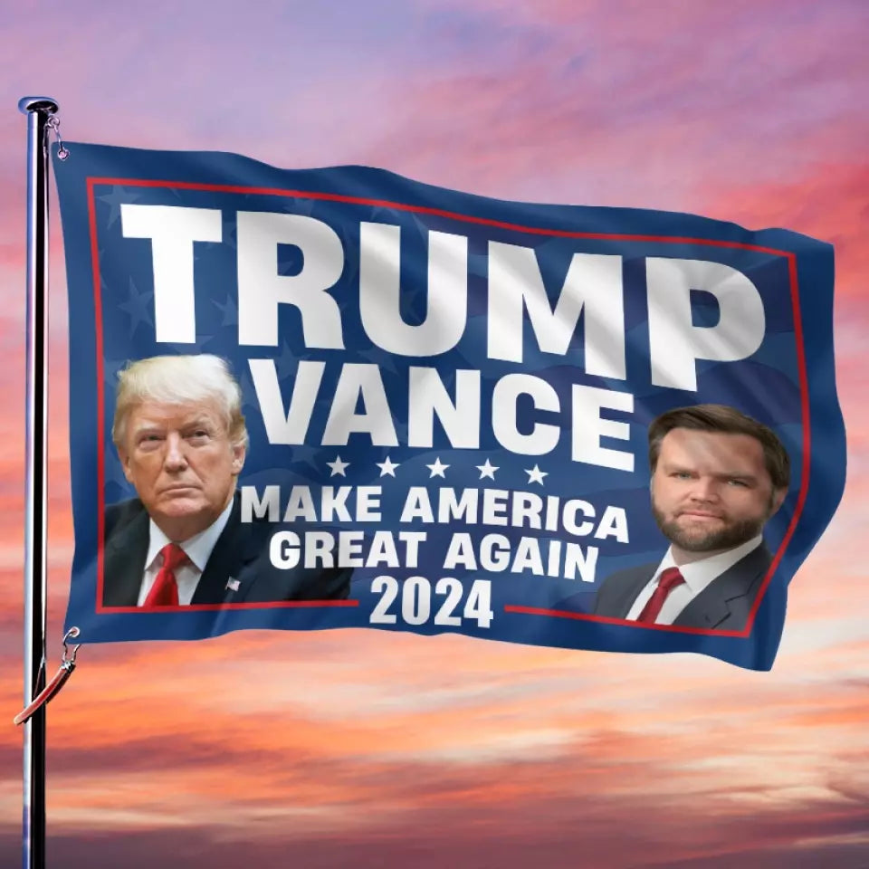 Trump Vance 2024, We Lead The Game - Trump US Election Horizontal House Flag