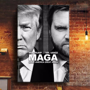 Mr. Trump, Mr. Vance, MAGA - Trump Election Vertical Canvas - Home Decor Gift For Trump Supporters