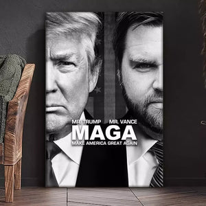 Mr. Trump, Mr. Vance, MAGA - Trump Election Vertical Canvas - Home Decor Gift For Trump Supporters