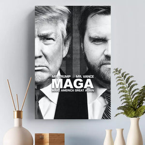 Mr. Trump, Mr. Vance, MAGA - Trump Election Vertical Canvas - Home Decor Gift For Trump Supporters