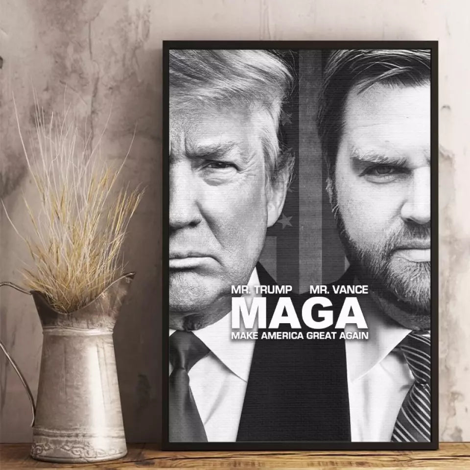 Mr. Trump, Mr. Vance, MAGA - US Election Vertical Poster - Gift For Trump Supporters