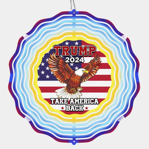 Trump 2024, Take America Back - US Election Wind Spinner - Trump Supporter, Republican Gifts And Decors