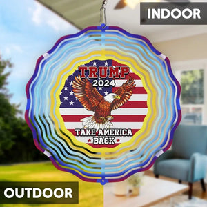 Trump 2024, Take America Back - US Election Wind Spinner - Trump Supporter, Republican Gifts And Decors