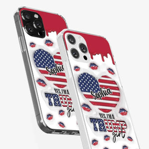 Yes, I'm A Trump Girl - US Election 3D Inflated Effect Printed Clear Phone Case - Gift For Best Friends, BFF, Sisters