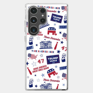 Trump Will Fight And Never Surrender - US Election Clear Phone Case