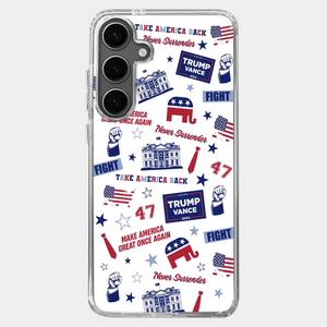 Trump Will Fight And Never Surrender - US Election Clear Phone Case