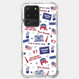 Trump Will Fight And Never Surrender - US Election Clear Phone Case