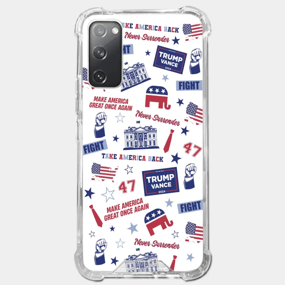 Trump Will Fight And Never Surrender - US Election Clear Phone Case