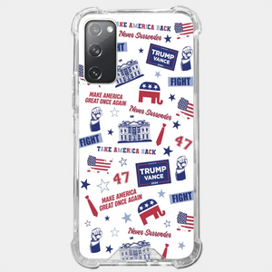 Trump Will Fight And Never Surrender - US Election Clear Phone Case