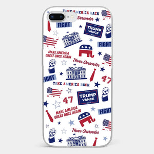 Trump Will Fight And Never Surrender - US Election Clear Phone Case