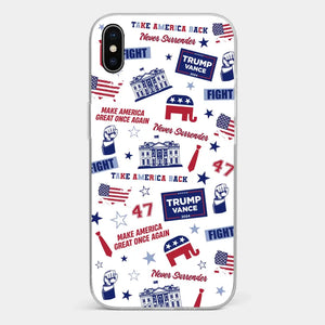 Trump Will Fight And Never Surrender - US Election Clear Phone Case