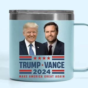 Trump Vance 2024, MAGA Is The Goal - US Election 14oz Stainless Steel Tumbler With Handle