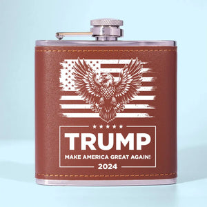 Trump 2024, Make America Great Once Again - US Election Hip Flask - Gift For Trump Supporters