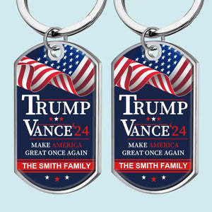 Trump Vance 2024, Make America Great Once Again - US Election Keychain - Gift For Trump Supporters