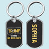 Trump Girl, No Apologies - US Election Personalized Custom Keychain - Gift For Best Friends, BFF, Sisters