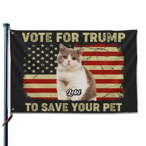 Custom Photo Save Our Pets - Trump US Election Horizontal House Flag