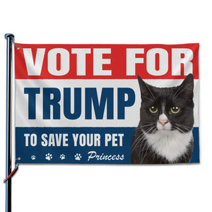 Custom Photo Vote For Trump, Save Our Pets - Trump US Election Horizontal House Flag