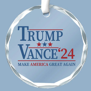 Dream Team 2024, Bring Back American Pride - US Elections Circle Glass Ornament - Christmas Gift And Decor For Conservative Supporters