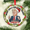 Merry Xmas - US Elections Circle Glass Ornament - Christmas Gift And Decor For Conservative Supporters