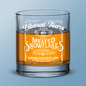 Liberal Tears Bottled In DC - US Election Whiskey Glass - Gift For Conservative Supporters