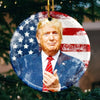 It's Time To Be Back - US Elections Ceramic Round Shaped Ornament - Christmas Gift For Conservative Supporters