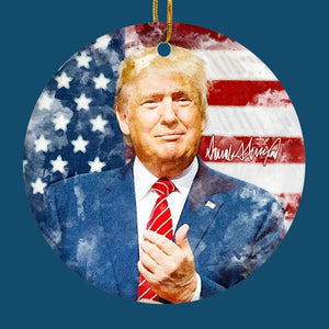 It's Time To Be Back - US Elections Ceramic Round Shaped Ornament - Christmas Gift For Conservative Supporters