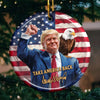 Cheers For America - US Elections Ceramic Round Shaped Ornament - Christmas Gift For Conservative Supporters