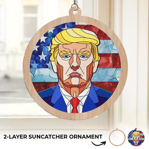 New Leadership - US Elections Window Hanging Suncatcher Ornament - Gift And House Decor For Conservative Supporters