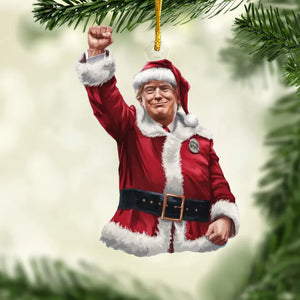 He's Coming To Town To Make Christmas Great Again - US Election Acrylic Custom Shaped Ornament - Christmas Gift And Decor For Conservative Supporters