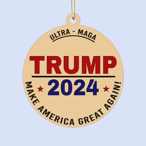 America Strong, Together Bold - US Election Leather Ornament - Christmas Gift And Decor For Conservative Supporters