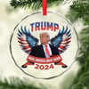 Fight For You - US Elections Circle Glass Ornament - Christmas Gift And Decor For Conservative Supporters