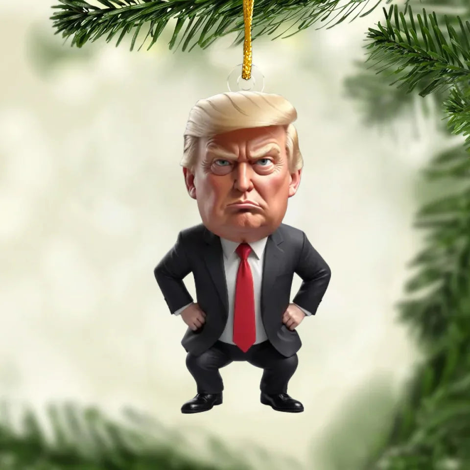 Hey, Don't Forget To Vote In November - US Election Acrylic Custom Shaped Ornament - Christmas Gift And Decor For Conservative Supporters
