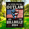The Outlaw And The Hillbilly 2024 - US Election House Flag, Garden Flag