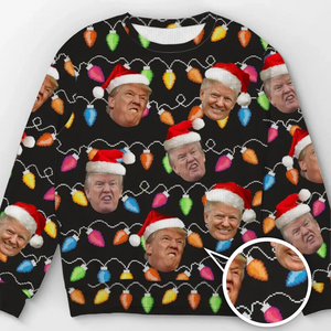 Your Santa Is Finally Here In DC - US Election Ugly Sweatshirt - Unisex Wool Jumper - Christmas Gift For Red-Wave Supporters