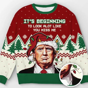 I Know You Miss Me Already - US Election Ugly Sweatshirt - Unisex Wool Jumper - Christmas Gift For Red-Wave Supporters