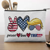 He Brings Peace & Love - US Election Cosmetic Bag - Gift For Conservative Supporters