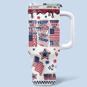 Our Future Depends On Our Actions Today - US Election 3D Inflated Effect Printed 40 Oz Stainless Steel Tumbler With Handle