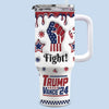 Believing In Our Principles Makes Us Stronger - US Election 3D Inflated Effect Printed 40 Oz Stainless Steel Tumbler With Handle