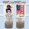 No More Apologies From Red-Wave Girl - US Election 40 Oz Stainless Steel Tumbler With Handle - Gift For Best Friends, BFF, Sisters