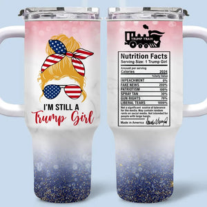 Hey Girl, Let's Hop On The Train To DC - US Election 40 Oz Stainless Steel Tumbler With Handle - Gift For Best Friends, BFF, Sisters