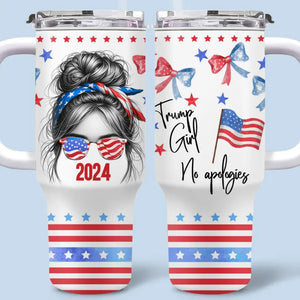 Believe In The Power Of Every Girl - US Election 40 Oz Stainless Steel Tumbler With Handle - Gift For Best Friends, BFF, Sisters