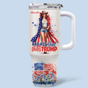 All Girls Will Vote - US Election Personalized Custom 40 Oz Stainless Steel Tumbler With Handle - Gift For Best Friends, BFF, Sisters