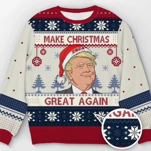 Your Santa Is Back In Town - US Election Ugly Sweatshirt - Unisex Wool Jumper - Christmas Gift For Red-Wave Supporters