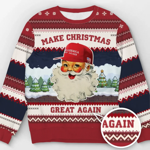 I Say Merry Christmas To New President - US Election Ugly Sweatshirt - Unisex Wool Jumper - Christmas Gift For Red-Wave Supporters