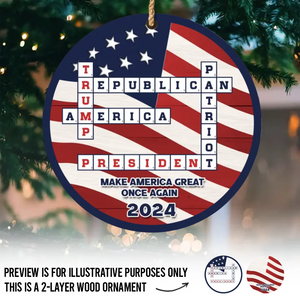 The Power Of Togetherness Is Unstoppable - US Elections 2 Layered Wood Christmas Ornament - Christmas Gift For Conservative Supporters